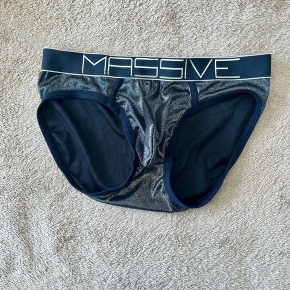 Andrew Christian Black and Silver Massive Briefs - Picture 2 of 6